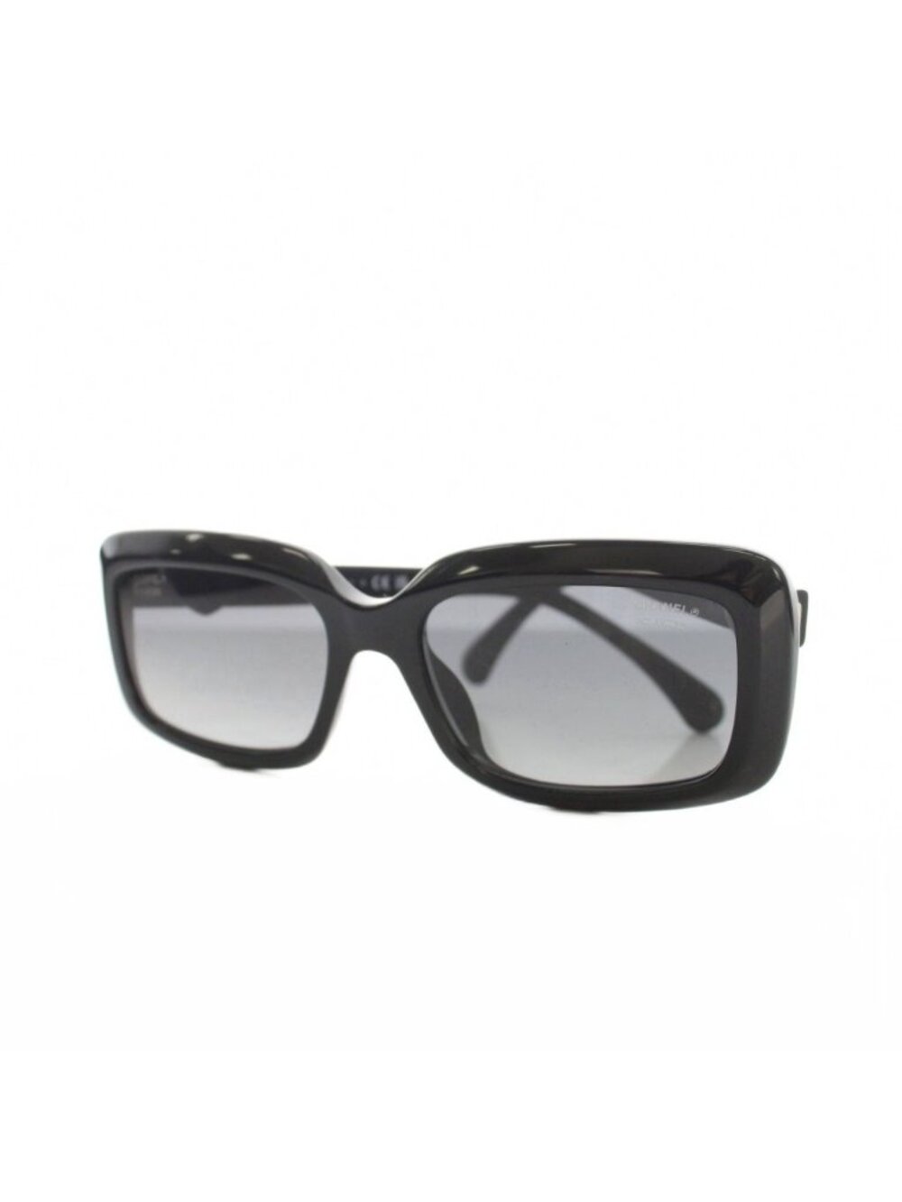 Chanel Sunglasses Heart CC Logo Black Square Frame Eyewear